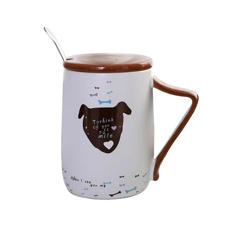 490ml creative cartoon animal coffee mug coffee cup with lid and spoon large capacity round ceramic cup cute kitten puppy mug 490ml creative cartoon animal coffee mug coffee cup with lid and spoon large capacity round ceramic cup cute kitten puppy mug