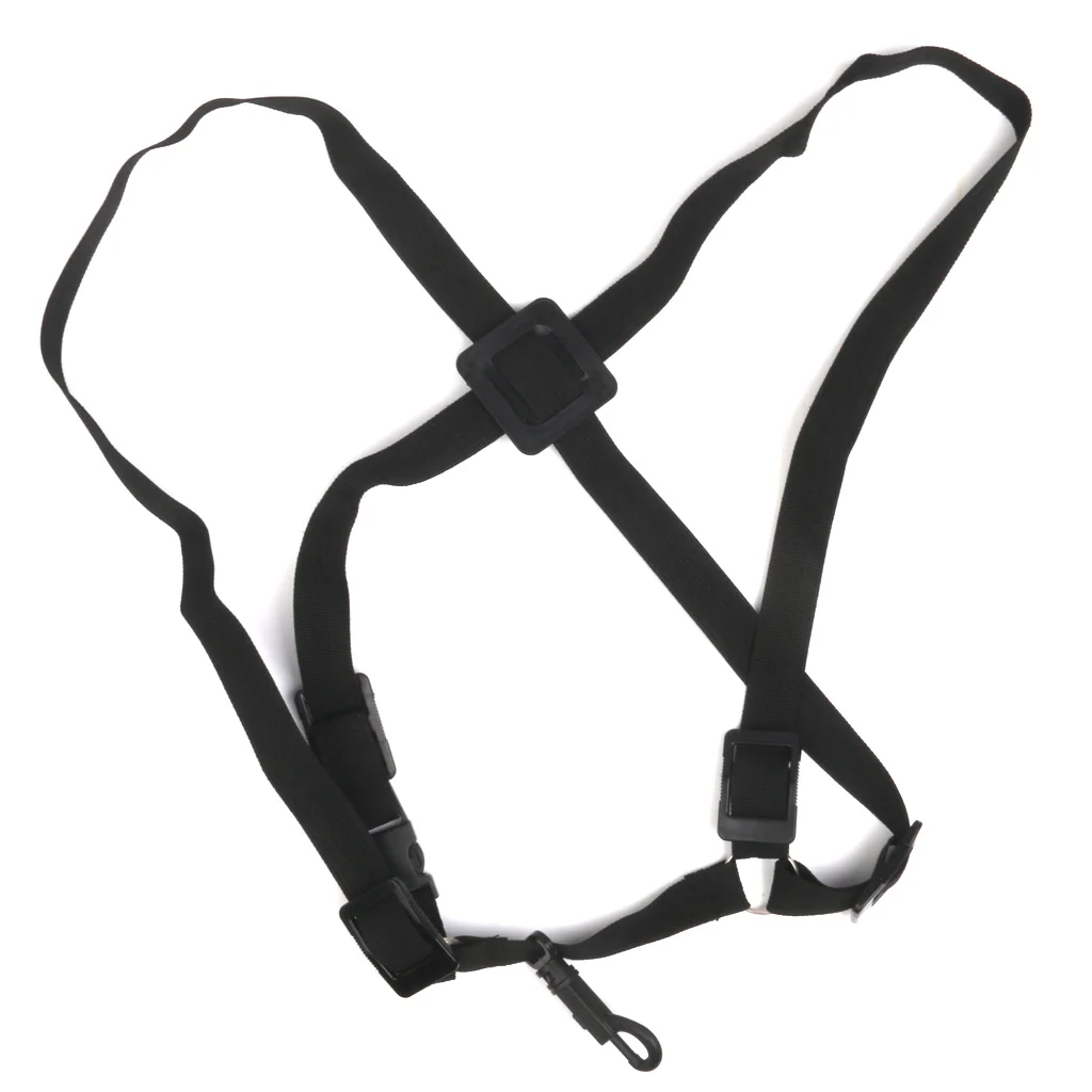 Adjustable Nylon Tenor Baritone Sax Saxophone Harness Shoulder Strap  For Universal Saxophones Black