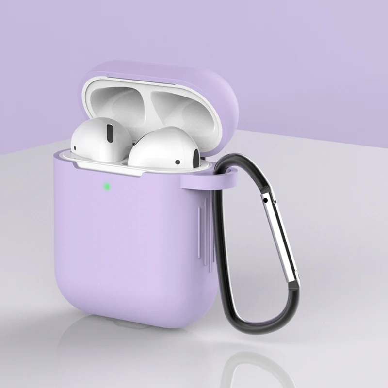 Силиконовые чехлы для Airpods 2-й защитный чехол для наушников чехол для Apple AirPods 1/2 Air pods 2 ударопрочный чехол с крюком