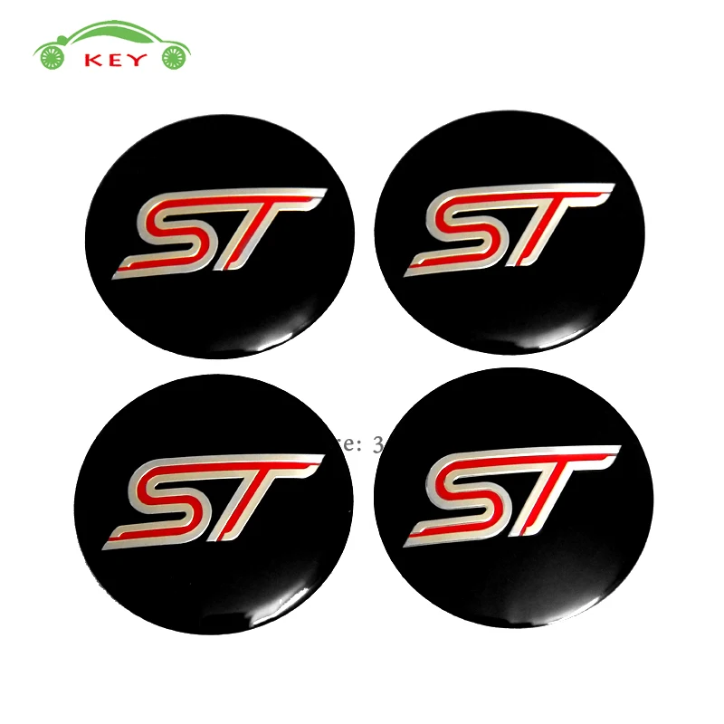

Car Styling Wheel Center Hub Caps Emblem Badge Stickers for ST Logo for Ford Fiesta Focus Edge Mondeo Mustang Kuga Explorer F150