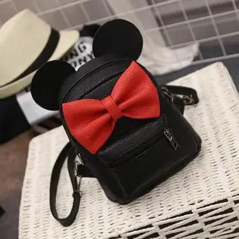 

2019 new Baby girls kids backpack Cartoon cute butterfly knot Minnie backpack princess Mini Bag bow mouse ears black pink gray