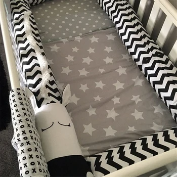 

Black And White Zebra-Shaped Children'S Bed Crib Guardrail Bumper Pillow Anti-Collision Bar Baby Bed Protection Guardrail