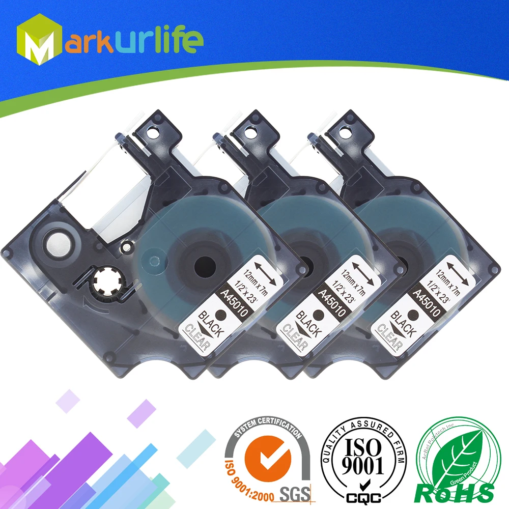 3 Pcs/lot Label Maker For Dymo Selfadhesive D1 Tape 45010 (s0720500