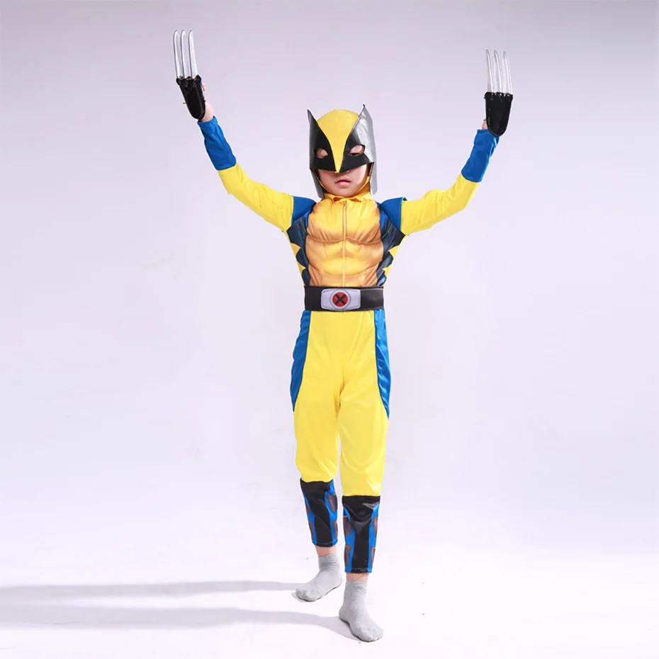 Goedkoop Wolverine Wolf Set Anime X Mannen Spier Hero Kinderen Fantasy Comic Movie Carnaval Party Purim Halloween