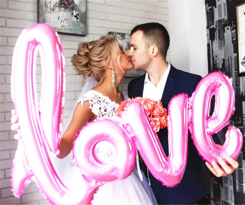Свадебное кольцо Miss Mrs с бриллиантами воздушный шар 42 дюйма надписью Love украшение