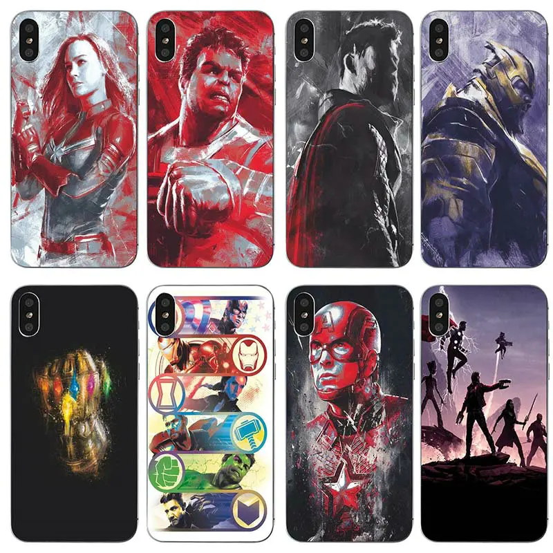 

Soft TPU Silicone Mobile Phone Cases Cover for iPhone 4 4S 5 5S 5C SE 6 6S 7 8 Plus X XR XS Max Coque Shell Avengers Endgame Art