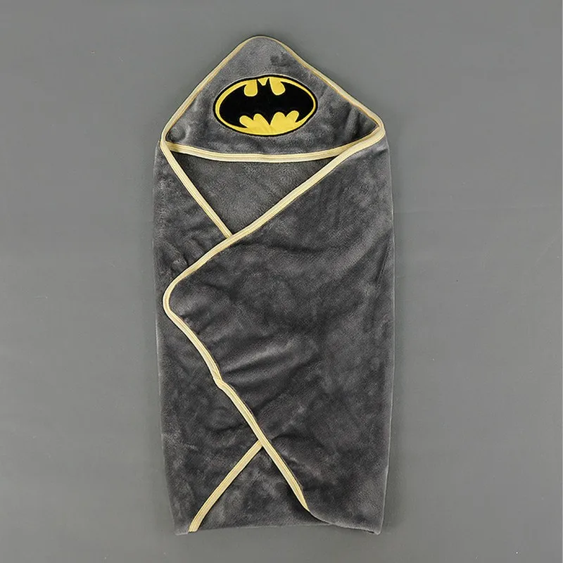 

Superman kids blankets for beds Soft Fleece Infant Crib Bedding Cartoon Batman Towel Blanket Swaddling for summer 80*80CM