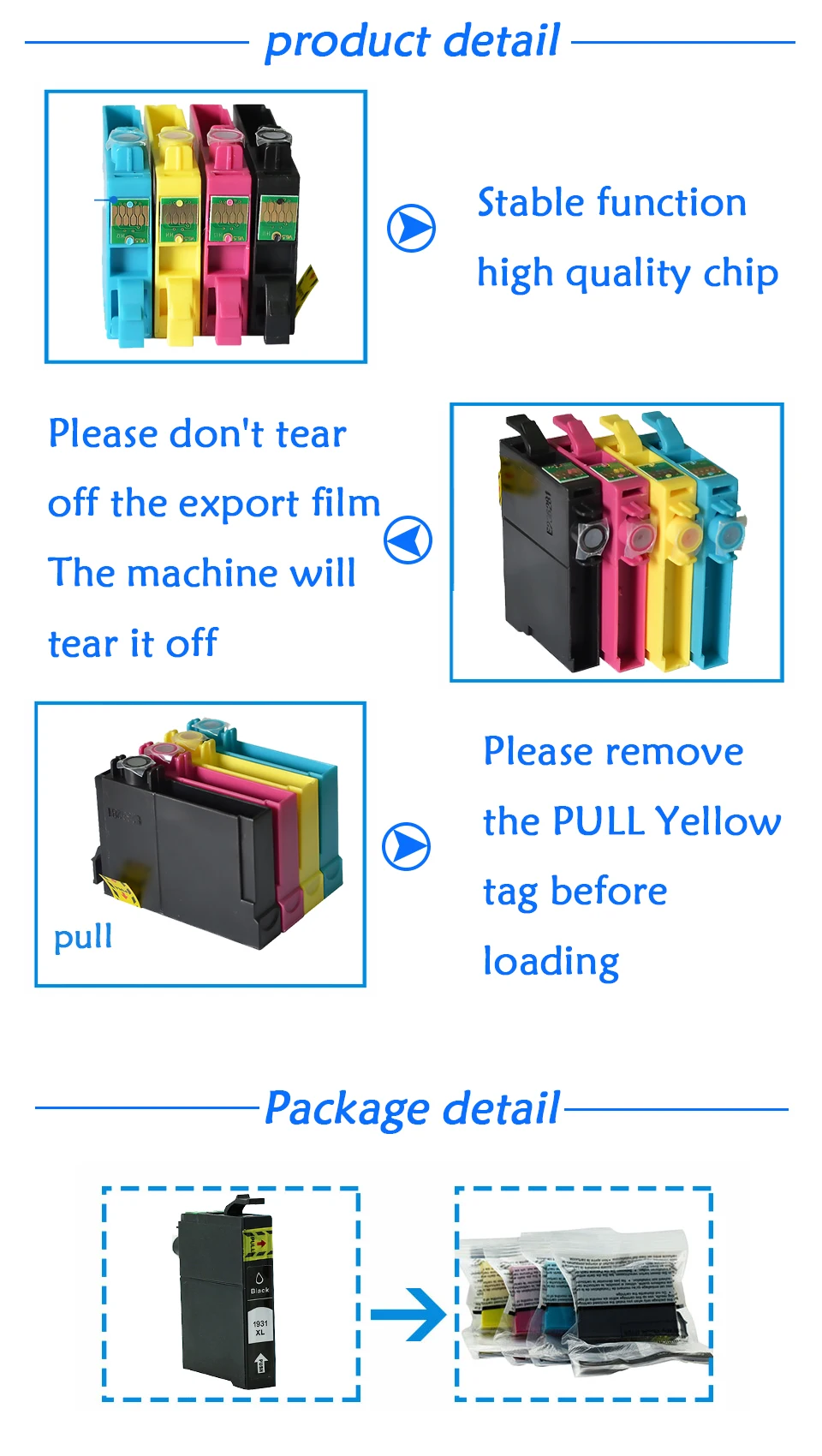 compatible ink cartridge For Epson T1931 T1932 T1933 T1934