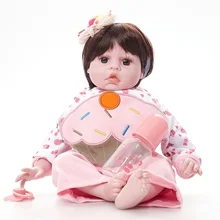 American Girl Boneca Bebe Reborn de Silicone Bonecas Reborn Bebê Silicone Macio Boneca Reborn Bonecas Realistas SB5007 Crianças Brinquedos Tsum Tsum