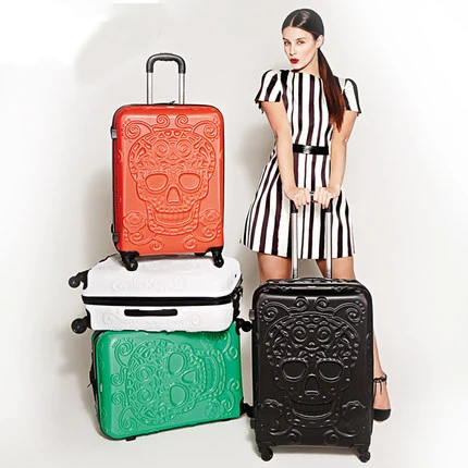 Модный чехол на колесиках с рисунком черепа|luggage trolley bag|bag on wheelsluggage |