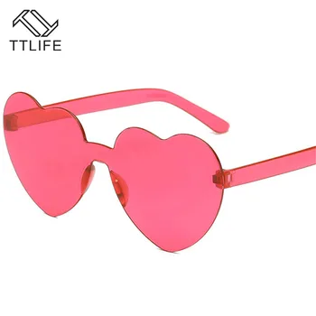 

TTLIFE Red Heart Sunglasses For Women Pink Candy Eyewear Simple Personality Sun Glasses Female 2019 New Gafas De Sol YJHH0194