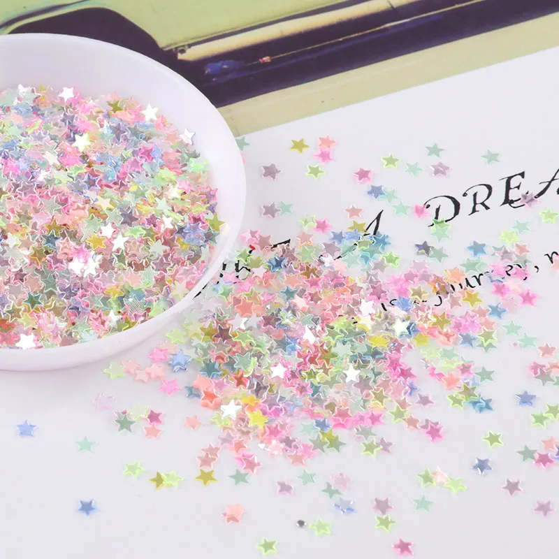 

10g(2000Pcs)/Pack Mixed Colors 3-4mm Little Star Shape Loose Sequins DIY nail Craft Jewelry Making, Wedding Decoration confetti