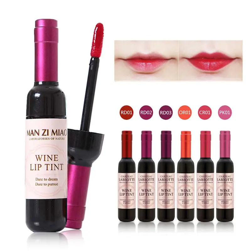 

Waterproof Wine Red Shape Lip Tint Baby Pink Lip For Women Batom Makeup Liquid Lipstick Lipgloss Cosmetic