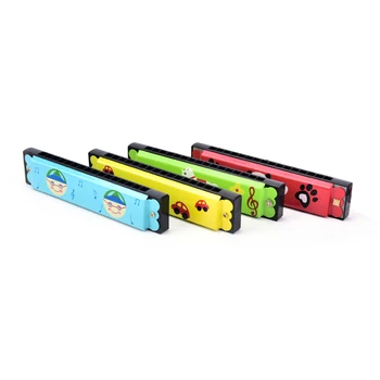 

Music Teaching Tools Wooden 16-hole Harmonica Kids Children Musical Instrument Educational Toy Random Pattern New Arrival