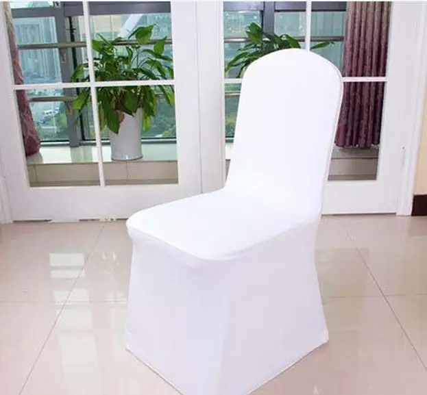 

Free Shipping Universal Polyester Spandex Wedding Chair Covers for Weddings Banquet Folding Hotel Decoration White 50pcs/lot