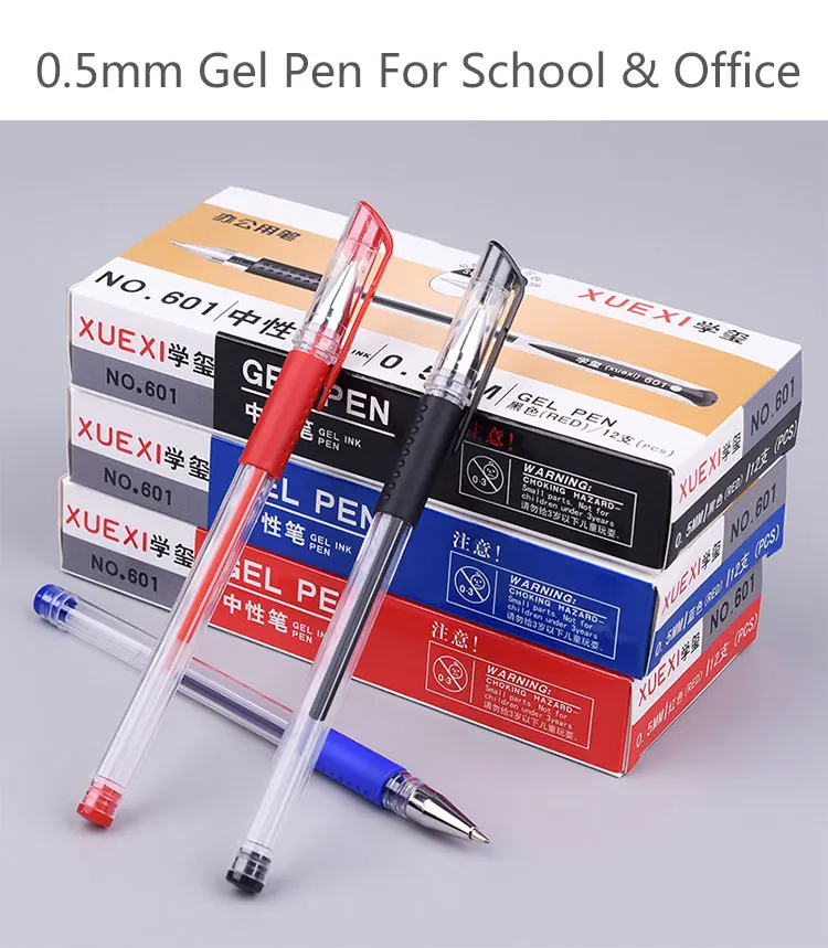 12 шт./компл. 0,5 мм гелевая ручка для офиса и письменные принадлежности студенческие канцелярские товары высокого качества синие/черные/красные гелевые ручки