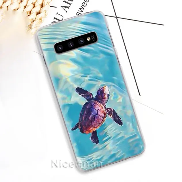 01 Чехол для телефона samsung Galaxy S10e S10 S8 S9 Plus S6 S7 Edge A40 A50 A70 M20 чехол морская черепаха милый Жесткий Чехол для ПК - Цвет: 01