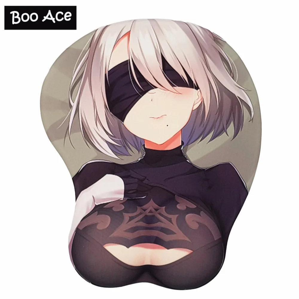 Оригинал 2 вида! Игровой коврик для мыши NieR: Automata 2B с силиконовым гелем размер 26*22