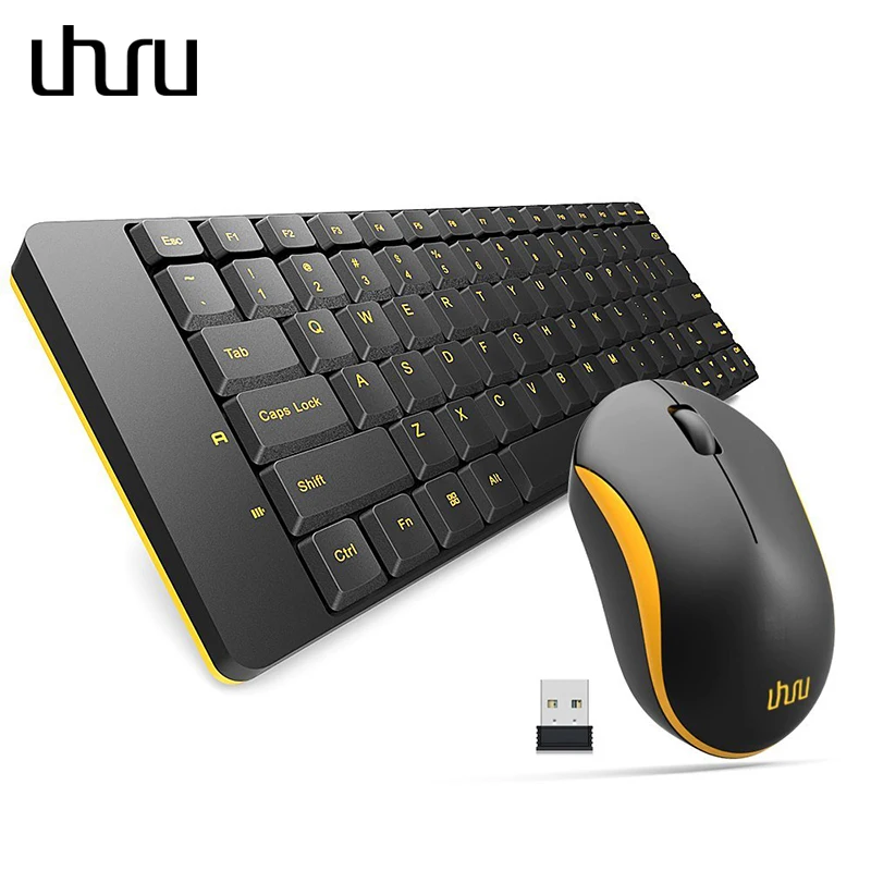 Беспроводная клавиатура UHURU Combo тонкая офисная компьютерная 2 4 ГГц мыши с usb