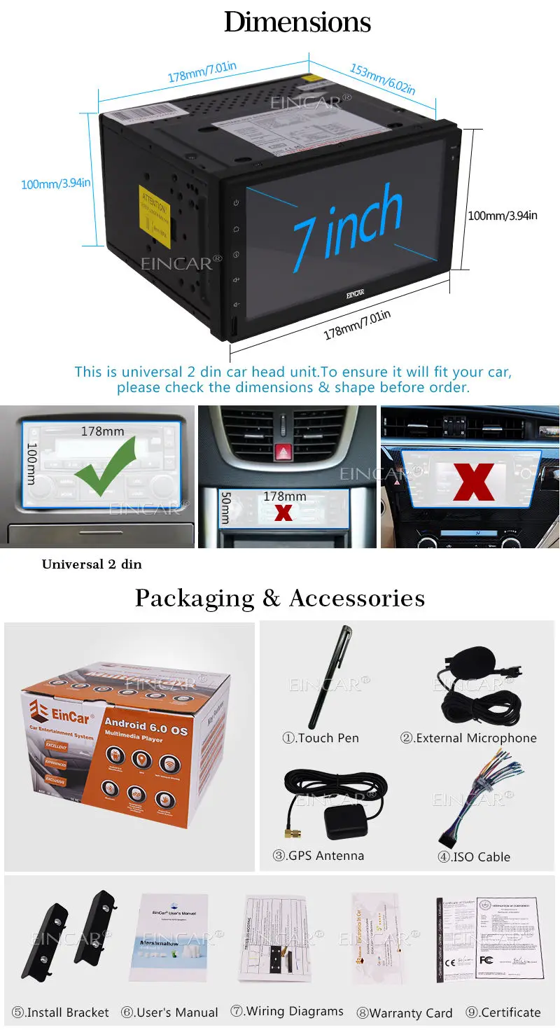 Best Android 6.0 2Din Car Stereo Radio GPS Wifi OBD2 HD Mirror Link BT no DVD Player 15 Best Android 6.0 2Din Car Stereo Radio GPS Wifi OBD2 HD Mirror Link BT no DVD Player 15