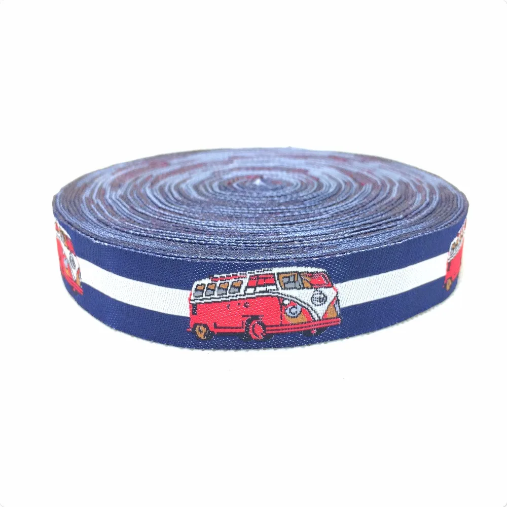 

ZERZEEMOOY wholesale 5/8 '(16 mmx10yards) 100% Polyester Woven Jacquard Ribbon bluered bus lace KTZD15102402