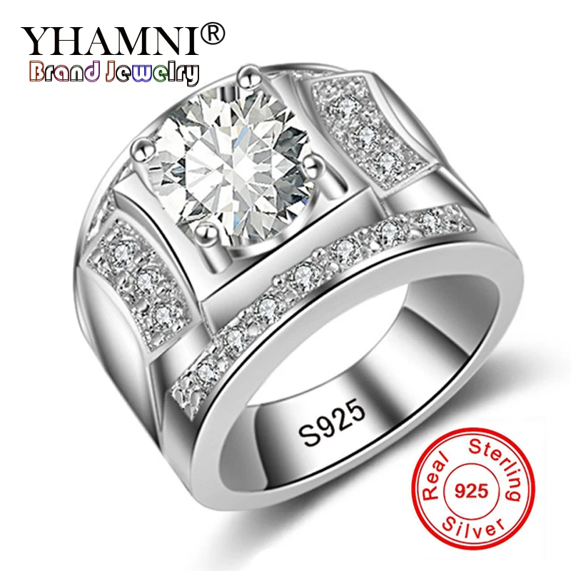 

YHAMNI Fashion Original 100% 925 Silver Promise Engagement Rings For Couples Men Women Wedding Ring Luxury 1ct CZ Zircon Jewelry