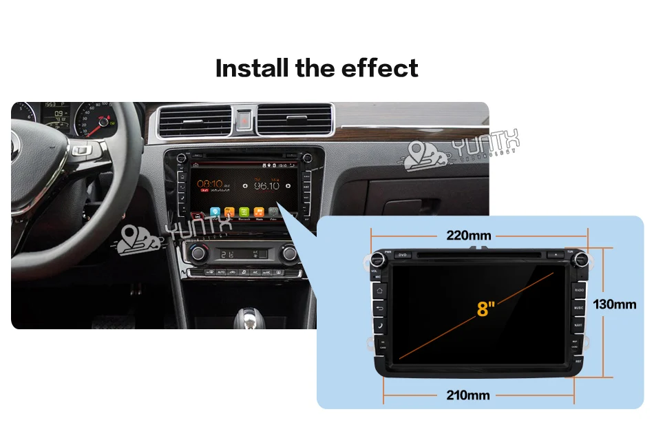  Two Din Car Multimedia Player Android 9.0 2G RAM Auto Radio For Skoda/Seat/Volkswagen/Passat b7/POL