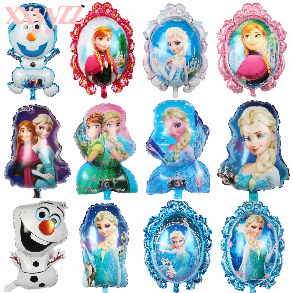 

XXYYZZ 2018 New Cartoon Ice Snow Princess Foil Balloon Inflatable Helium Balloons Baby Shower Birthday Globes Party Decorations