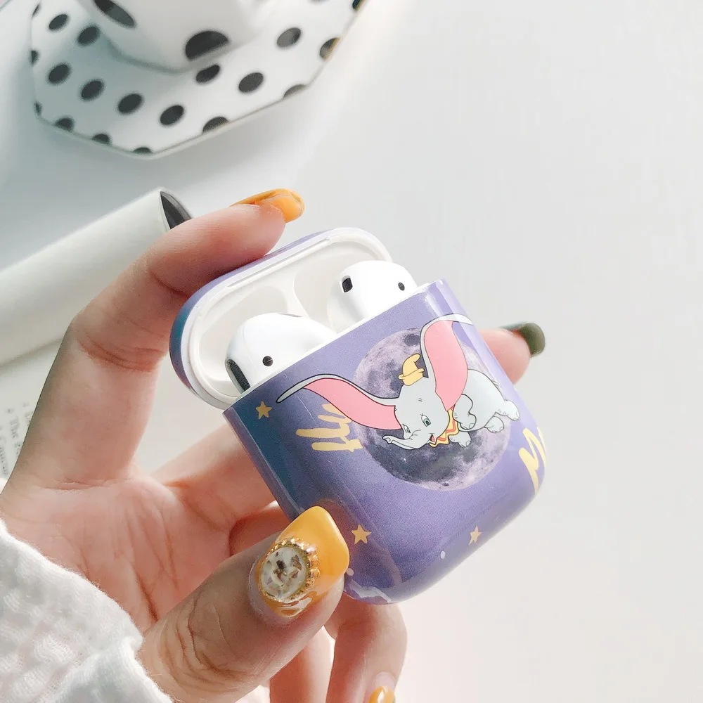 Милый чехол kawaii DUMBO little elephant для Airpods прекрасный мультяшный образ идеальный дизайн Apple Airpods2 bluetooth чехол для наушников