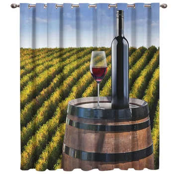 

Wine Oak Barrel Flowers Window Treatments Curtains Valance Window Curtains Dark Curtain Lights Decor Bedroom Kitchen Kids
