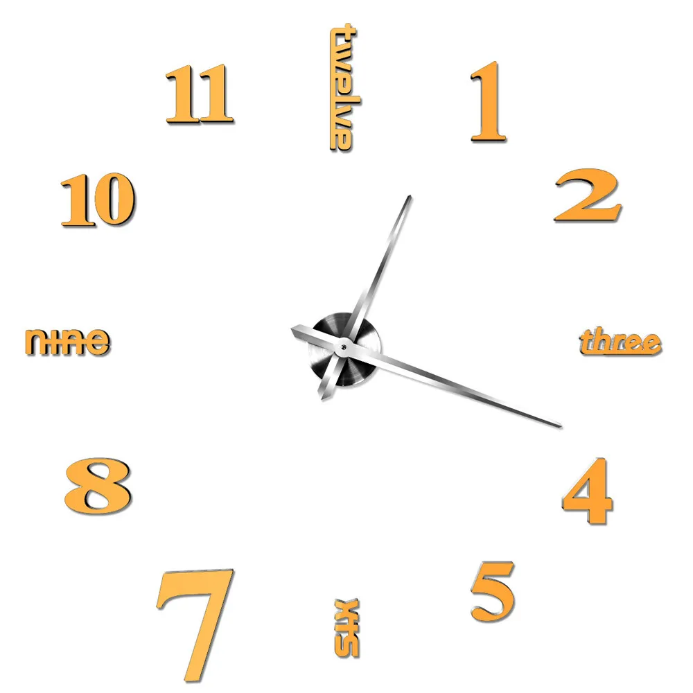Акриловые современные DIY настенные часы 3D зеркальная поверхность наклейка для домашнего офиса Декор большие декоративные настенные часы настенный подарок# O