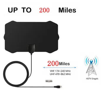 

200 Miles 1080P Indoor Digital TV Antenna Signal Receiver Amplifier TV Radius Surf Fox Antena HDTV Antennas Aerial Mini DVB-T/T2