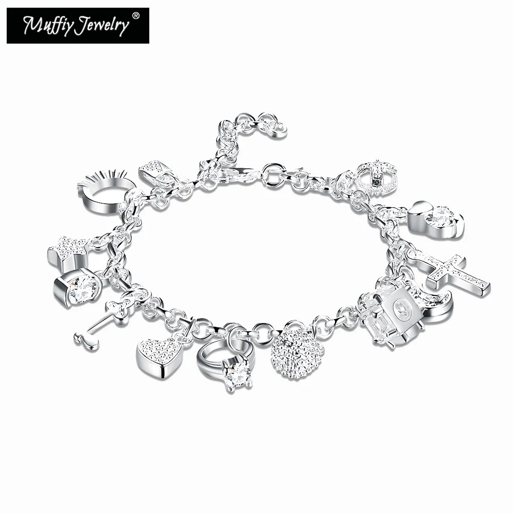 

Drop Shipping Hanging 13 Pieces Of Silver Bracelet Cross Silver Bracelet
