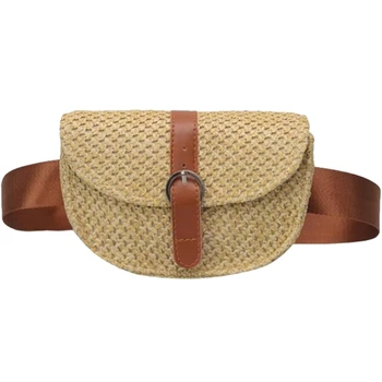 

Bohemia Women Straw Waist Chest Bag Fanny Bag Small Holiday Beach Bag Female Shoulder Messenger Bags