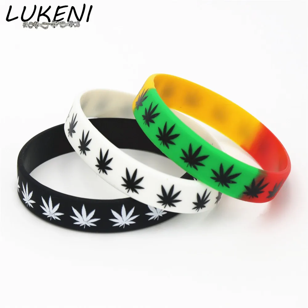 1 шт. силиконовый браслет LUKENI с листьями конопли японской травой растной регги