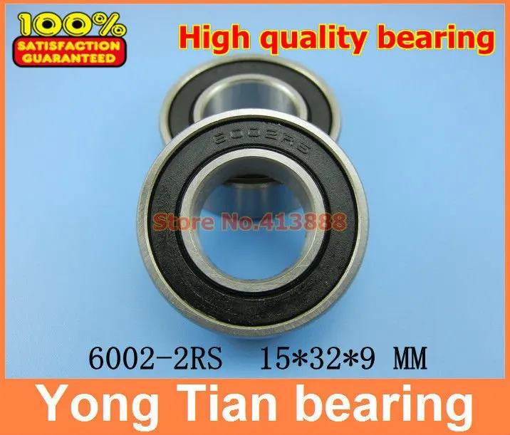 

(1pcs) High quality deep groove ball bearing double rubber sealing cover 6002-2RS 15*32*9 mm