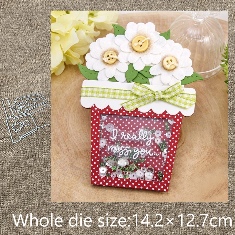 

XLDesign Craft Metal Cutting Die cut die lovely flower pot decoration scrapbook Album Paper Card Craft Embossing die cuts