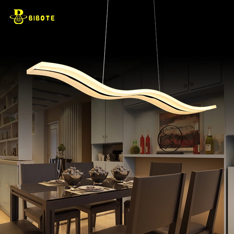 

LED Pendant Lights Lamps Living Room Lights Modern Simple Newest Wave Design 38W Excellent Acrylic Indoor Home Hanging Lighting