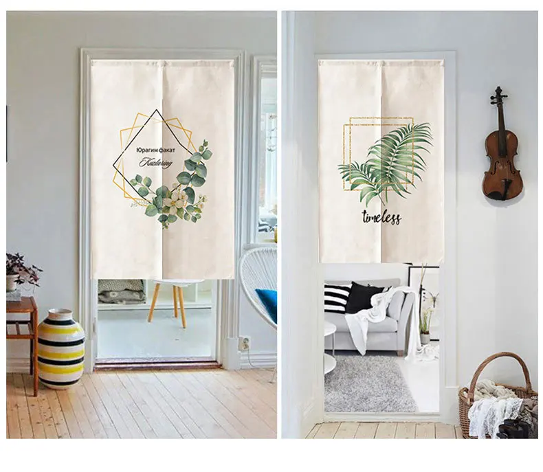 

Tropical Plants Printing Hangings Door Curtain for Decorative and Privacy Protection