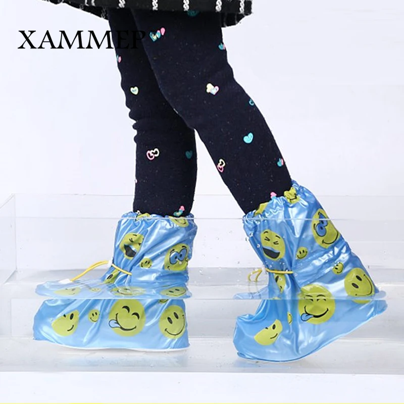 

Waterproof Shoe Covers Reusable Overshoes For Chlidren Shoe Sneakers Kids Flats Rain Cover for Shoes Accessories Big Size Xammep