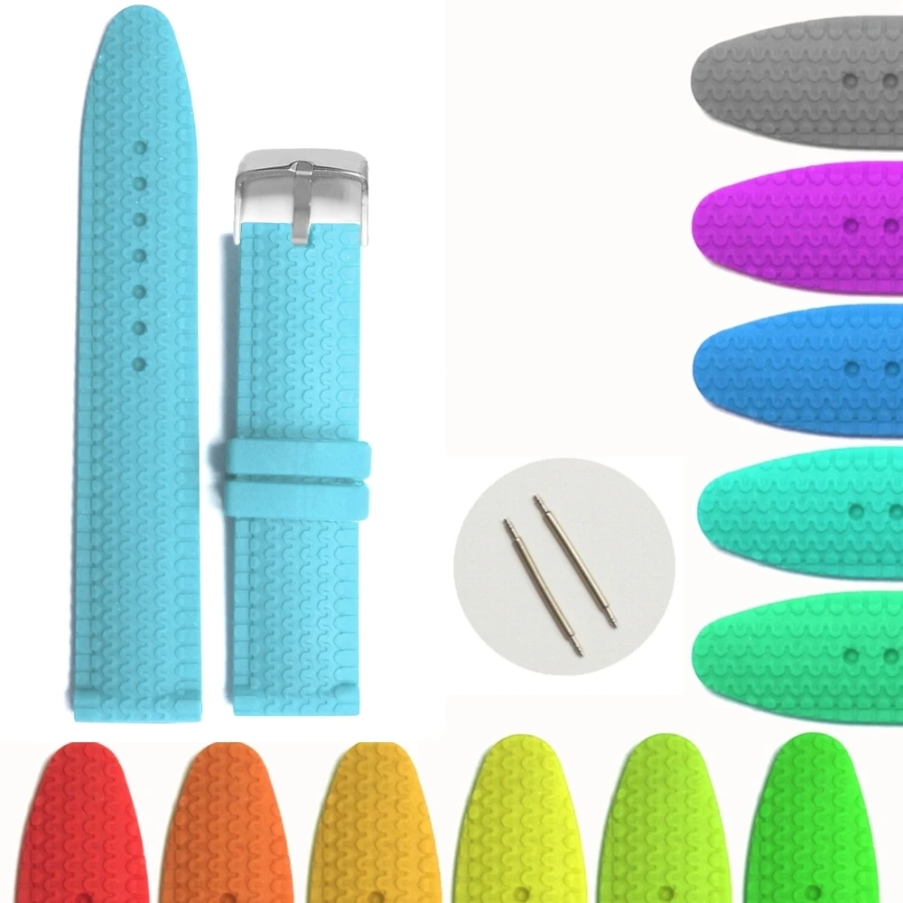 

20mm Day Sky Blue Silicone Jelly Rubber Unisex Watch Band Straps WB1070L20JB