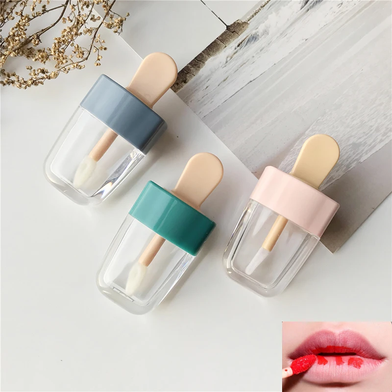 

1Pc Refillable Bottle Containers Cream Jars DIY Make Up Tool Empty Lip Gloss Tube Cosmetic Ice Cream Transparent Lip Balm
