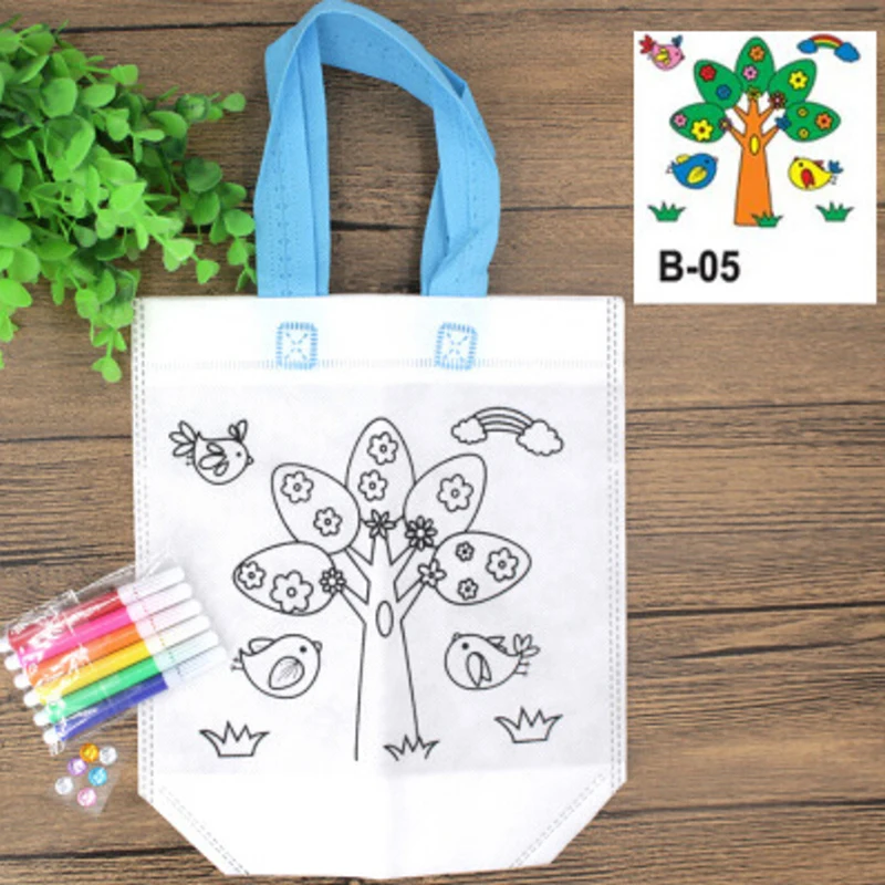 DIY Детский цветной мешок для рисования Обучающие Развивающие игрушки с