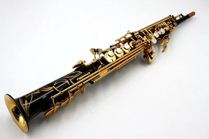 

High Quality New Japan Soprano Saxophone Falling B Top Musical Instruments Black Nickel Gold Soprano professional Saxophone