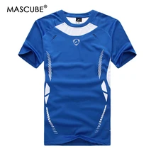 Mascube бренд Для мужчин S короткий рукав открытый Бег футболка Для мужчин быстросохнущая Спорт Майки Для мужчин тонкий Костюмы Спортивная Лидер продаж