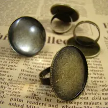 100 шт/партия античная латунь без никеля 25 мм кольцо база