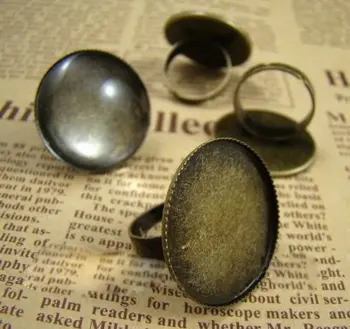 

free shipping!!!!! 100pcs/lot Antique Brass Nickel Free 25mm Ring Base