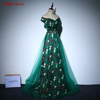 

Green Lace Mother of the Bride Dresses for Weddings Off Shoulder Evening Gowns Groom Godmother Dresses