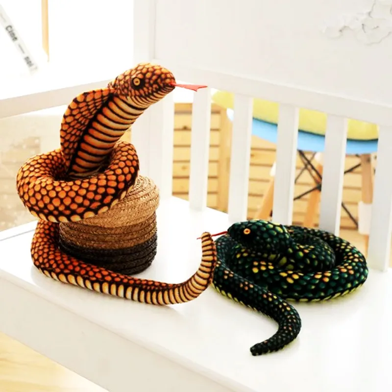 

110CM Big Snake Plush Toys Animal Cobra/Python Funny Birthday Party Toy Pillow Stuffed Simulation Snake Dolls for Children Boys
