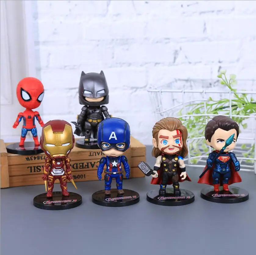

DC Marvel PVC Action Figure Toys Infinity Avengers Figurine Iron man Spiderman Superman Captain Thor Batman Avenger Collection